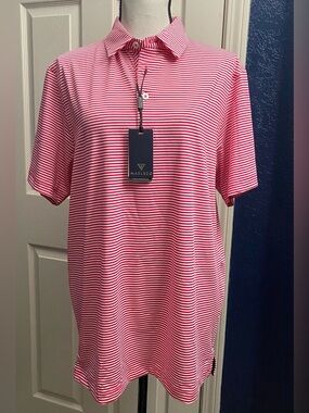 Pink Striped Men's Polo Shirt